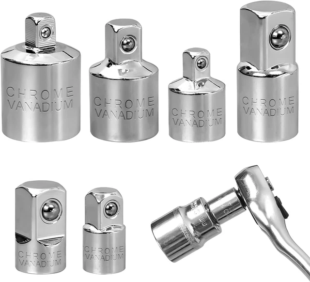 Set 4 Adattatori Per Chiavi A Bussola - Conversioni 1/2, 3/8, 1/4 Per Auto E Fai-Da-Te