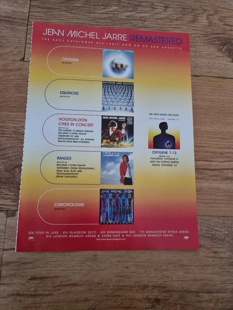 (Tad19) Advert 11X8" Jean Michel Jarre Remastered : Oxygene. Equinoxe