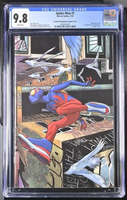 Spider-Man #7 CGC 9.8 RAMOS 1:25 VIRGIN VARIANT 2nd Print SPIDER-BOY Marvel 2023