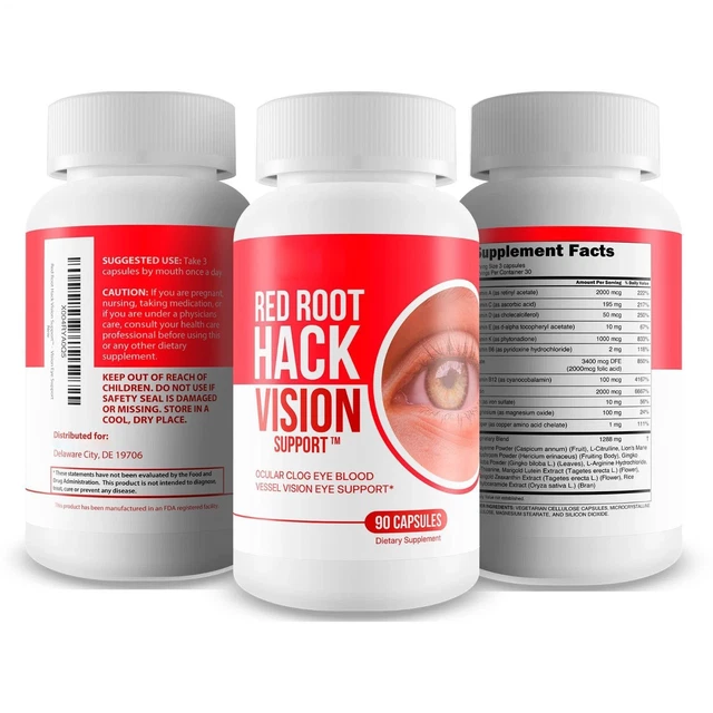 RED ROOT HACKVISION Supplement Portable Tablet 90 Pieces Natural Eye ...