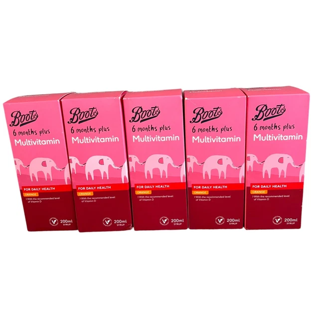 5 X BOOTS Multivitamin Orange Flavour Syrup For Kids 6 Months+ 200Ml £ ...