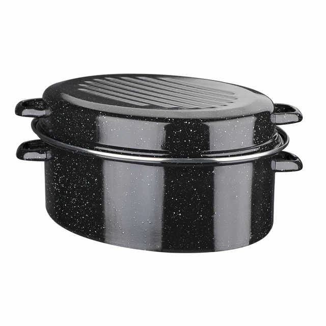 GSW Gänsebräter oval 38 cm - 9,0 Liter mit Chromring INDUKTION Bräter