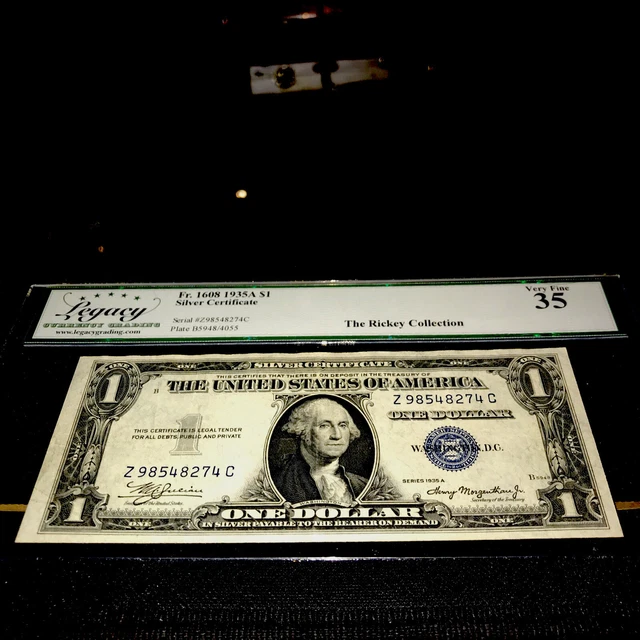 1935 A $1 SILVER CERTIFICATE NOTE SCARCE  FR.1608m PMG VF 35
