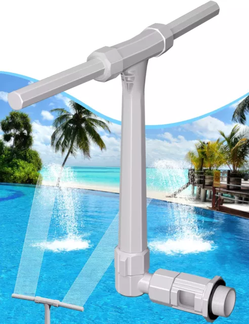 SHAPON Pool Fountain for Above and Inground Pools Adjustable Waterfall Pool S...