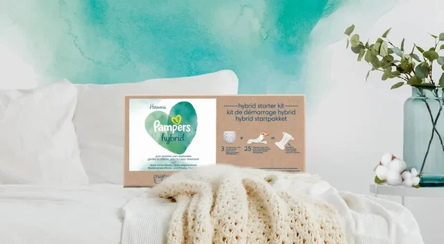 Kit de démarrage: 3couches lavables+25 coeurs absorbants Pampers hybrid harmonie