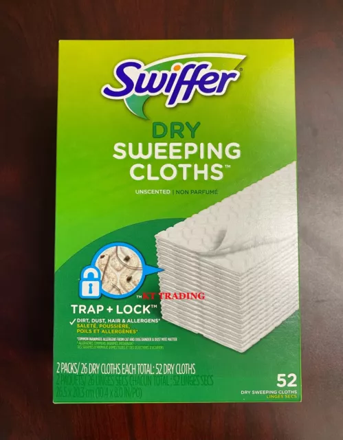 Swiffer Sweeper Multi Surface Mop DRY SWEEPING CLOTHS Pad Refills Unscented 52Ct