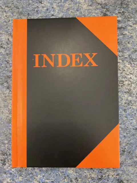 Index Book ruled A6 hard cover case bound 100 pages A-Z 10405 Bright Orange