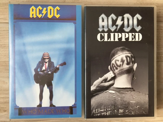 AC/DC   LOT DE 2 VHS Video cassette K7  CLIPPED & WHO MADE WHO