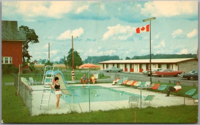 NIAGARA FALLS, ONTARIO Canada Postcard HOLIDAY VILLAGE MOTEL / Pool ...