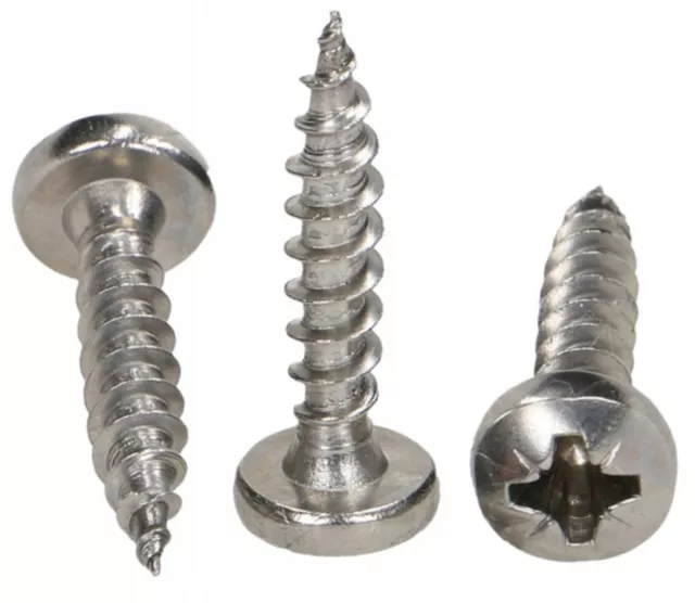 POZI DRIVE PAN HEAD CHIPBOARD WOOD SCREWS A2 STAINLESS STEEL 3mm 4mm 5mm 6mm
