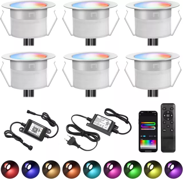 Lote De x6 Foco LED Encastrable RGB Dimmable Extra Plato 8W Wifi Diámetro 31mm