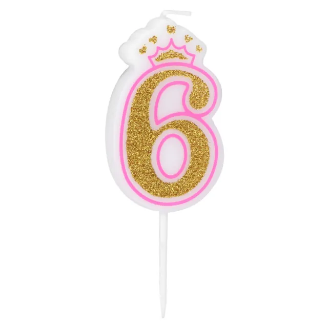 HG Digital Candle 0-8 Baby'S Birthday Cake Crown Gold Dust Smokeless Digital