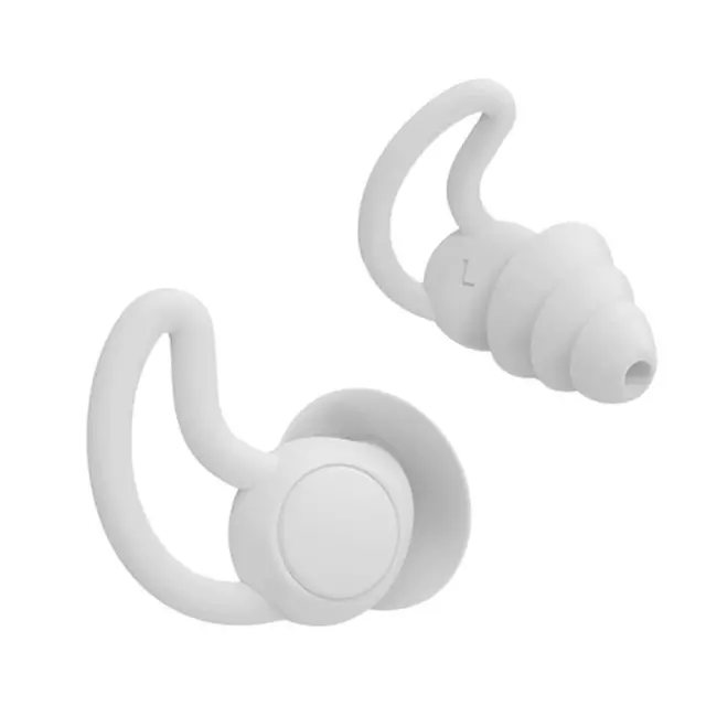 T0# Silicone Ear Plugs Sound Insulation Anti Noise Sleeping Earplugs (White)