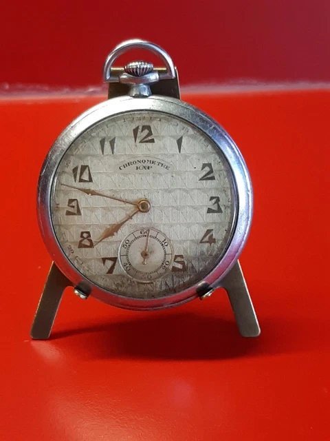 Montre Gousset Ancienne CHRONOMÈTRE Mécanique Argentée - Fonctionne, Occasion, Mouvement Manuel