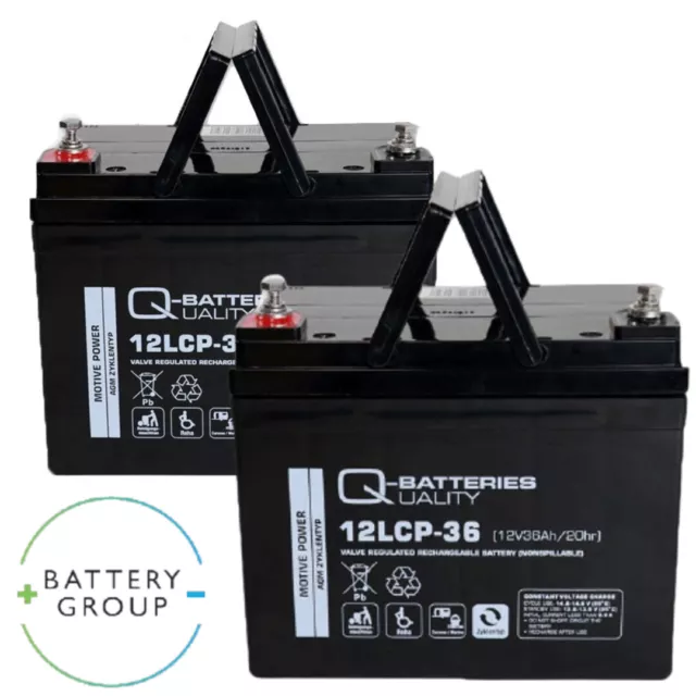 2x 12v 36ah AGM mobility scooter battery - 12LCP-36