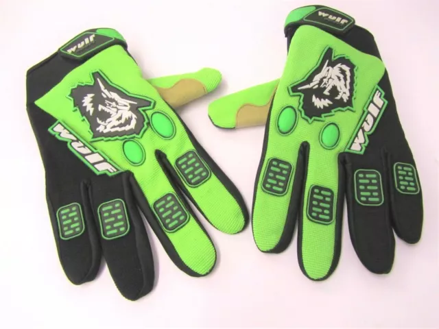 Wulfsport GP Pro adult GREEN Gloves MX Motorbike Motocross Leisure XXL