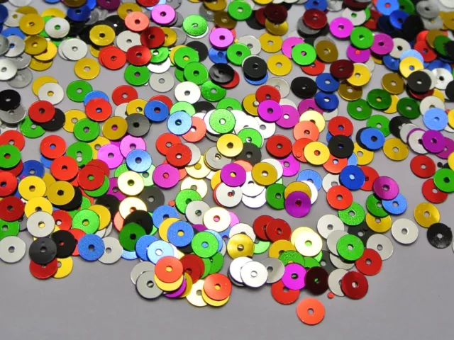 8000 Mixed Color 5mm Flat Round loose sequins Paillettes sewing Wedding craft