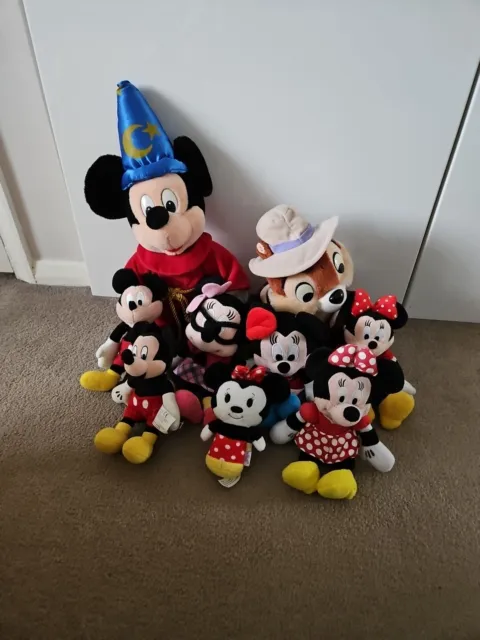 9 Mickey Mouse And Friends Plush Soft Toys Bundle. Minnie Mouse. Chip. Disney.