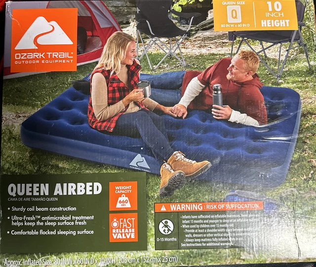 OZARK TRAIL AIR Mattress Queen 10" with Antimicrobial Coating 24.60