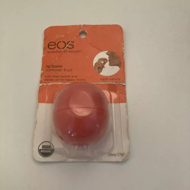 EOS Summer Fruit Lip Balm 100% Natural 95% Organic New, Sealed (rough package)