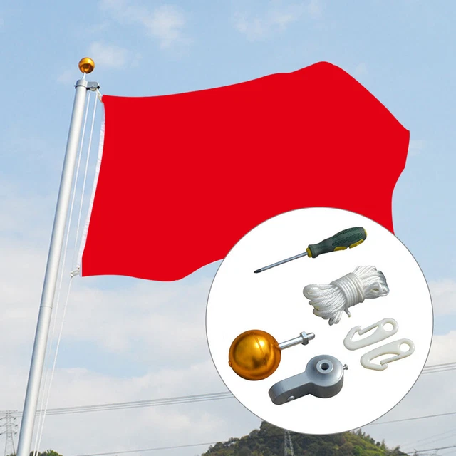 ROPE FLAG POLE Hardware Kit Hook Repair Topper Ball Garden Replacement