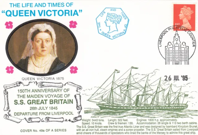 (131398) CLEARANCE S.S. Great Britain Queen Victoria Cover Liverpool 1995