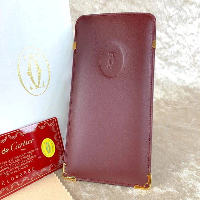 Vintage Cartier Sunglasses Eyeglasses Case Pouch Bordeaux Leather w/Case Vintage Cartier Sunglasses Eyeglasses Case Pouch Bordeaux Leather w/Case