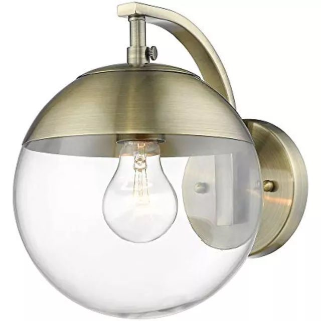 Golden Lighting 3219-1W AB Dixon Sconce - Damp, Aged Brass