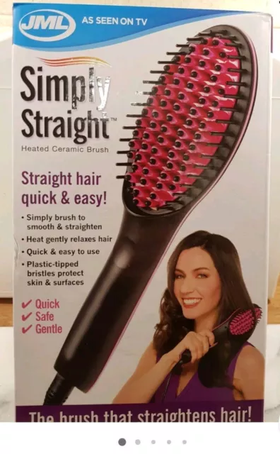 JML Simply Straight Ceramic Heat Hair Straightening Brush with Digital Control