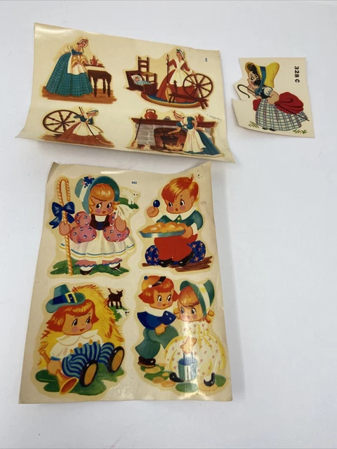 Hoja de calcomanías vintage Meyercord transferencias decorativas rimas para bebé #860 865