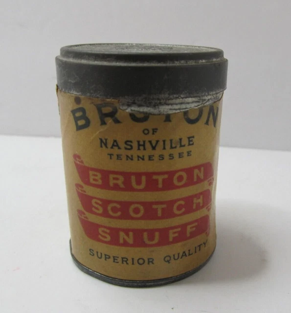 Vintage Bruton Scotch Snuff Tin Can Chew Tobacco Nashville Tenn.