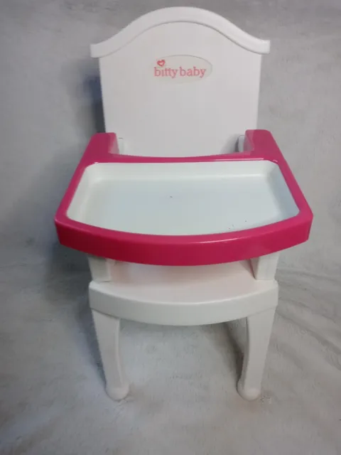 American Girl 2008 Pink + White Bitty Baby High Chair with Tray Retired HTF