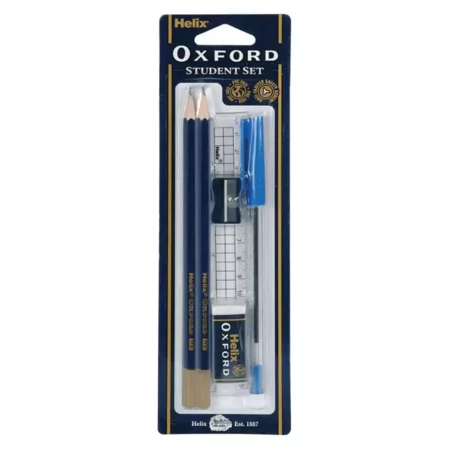 Helix Oxford Étudiant Papeterie Set Crayon École Université Essentiels Kit 6pcs