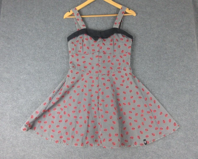 Dangerfield Dress Womens 10 Grey Red Fit Flare Lips Andy Warhol Midi Ladies Dangerfield Dress Womens 10 Grey Red Fit Flare Lips Andy Warhol Midi Ladies