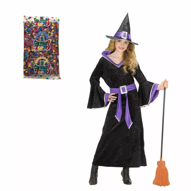 Widmann Costume Bambina da Strega Streghetta Viola Vestito Carnevale Halloween