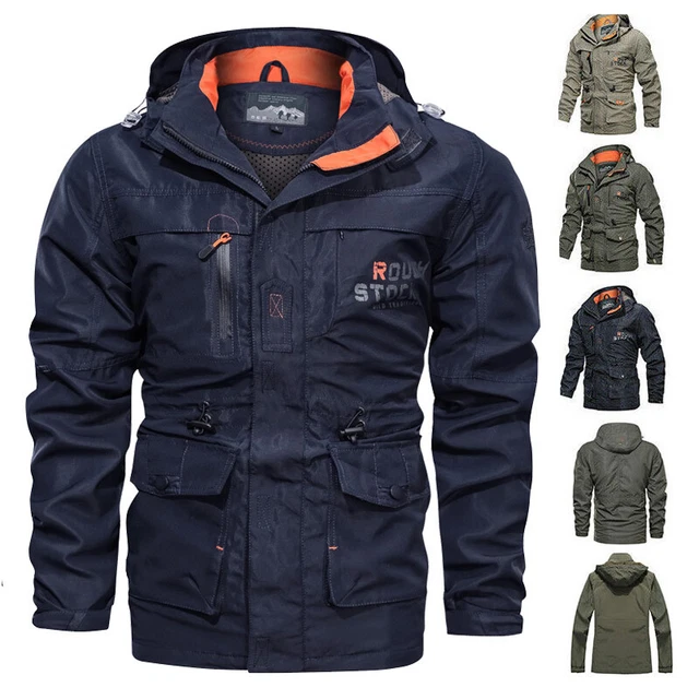 Mens Warm Waterproof Military Jacket Combat Outdoor Tactical Hooded Spring Coat