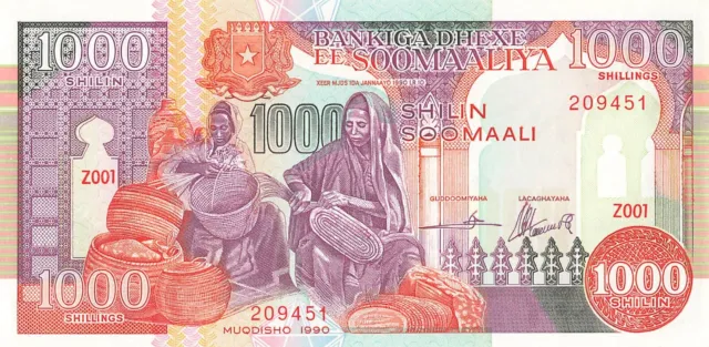Somalia 1000 Shillings 1990 UNC