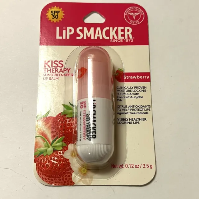 Lip Smacker Kiss Therapy Lip Balm, Strawberry, SPF 30, 0.12 oz Blister Card