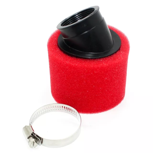 RED 37mm 38mm Bent Angled Foam Pod Air Filter 125cc PIT Quad Dirt Bike ATV Buggy