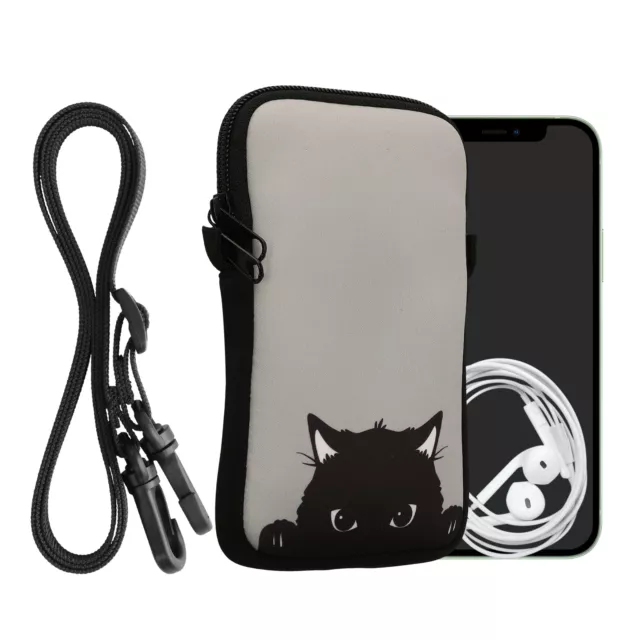 Funda de neopreno con colgante y cremallera para L - 6,5"