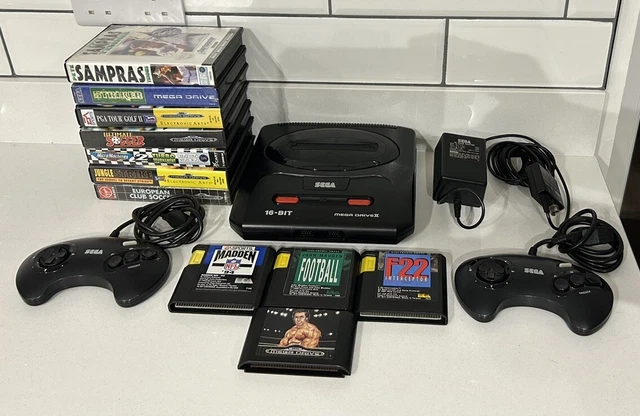 Sega Mega Drive II Console - Black, 2 Controllers, Cables & 11 Top Games