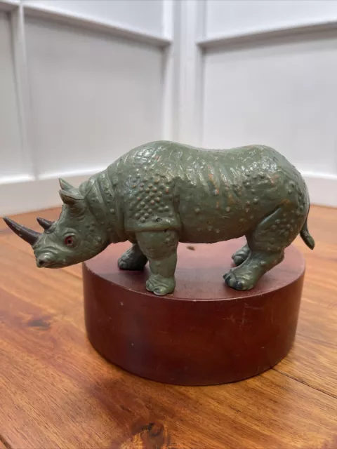 Vintage AAA Rhinoceros￼ Rhino 6” Wild Animal Toy Figure Plastic Rubber Figurine