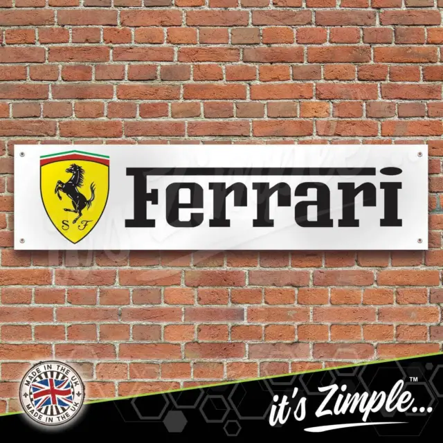 Ferrari Sports Car Stallion Logo Banner Garage Workshop PVC Trackside Sign