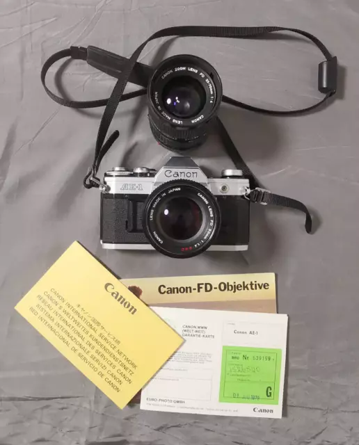 Canon AE 1 Kamera mit Objektiv&Gebrauchsanweisung ohne OVP Vintage Made in Japan