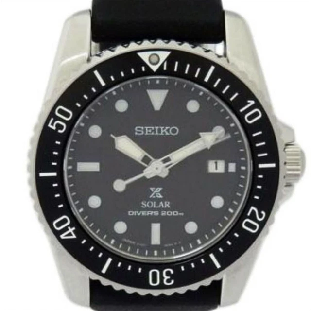 Seiko Prospex V147-0CS0 Black Dial Rubber Belt Solar Men's Watch