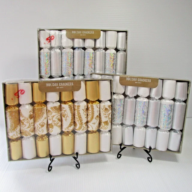 Lot World Market Christmas Holiday Party Crackers Poppers Gold Silver AS-IS Read