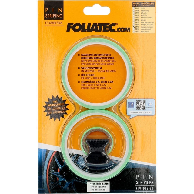 FOLIATEC Liseret de jante 34395 6mm Emballage en blister 2.15m