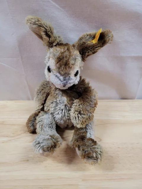 Muñeca de juguete alemana Steiff Hoppi conejo felpa marrón puntas de peluche 280344
