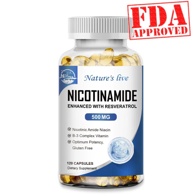 ANTI-AGING SUPPLEMENT - Nicotinamide 500mg Resveratrol 100mg 120 Vegan ...