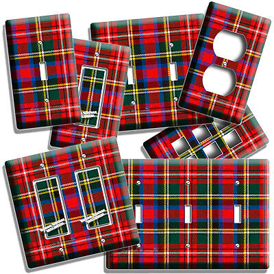 Old Stewart Scottish Royal Plaid Tartan Lightswitch Outlet Wall Plate Room Decor